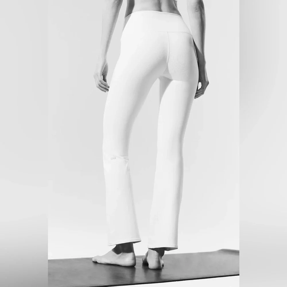 Alo Yoga Airbrush High Waist White 7/8 Bootcut Legging Size Small